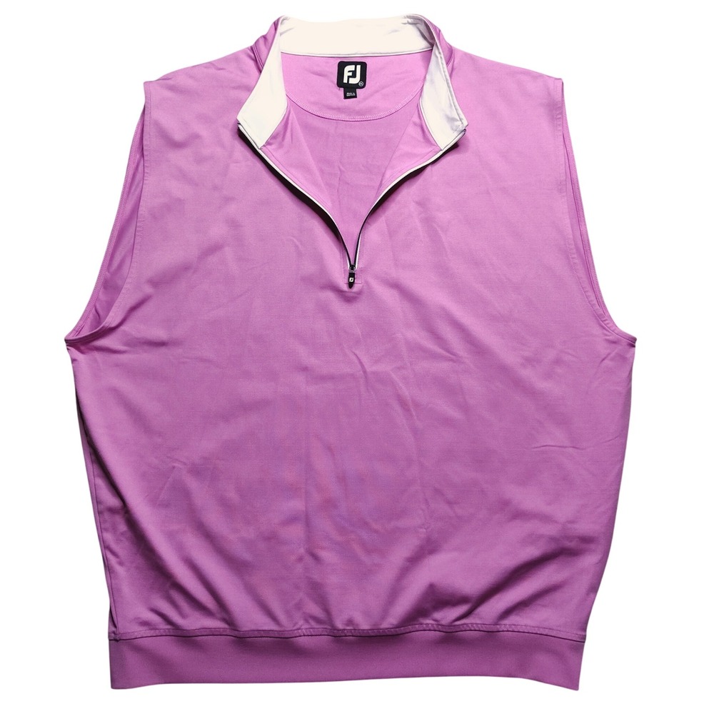 FootJoy Golf Vest Mens 2XL Orchid Purple 1/4 Zip Stretch Performance Pullover